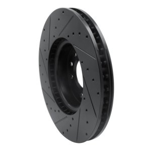 Land Rover Range Rover Sport Brake Rotor (1) - Front Right - R1 Concepts - Drilled & Slotted - Black - `18-`20